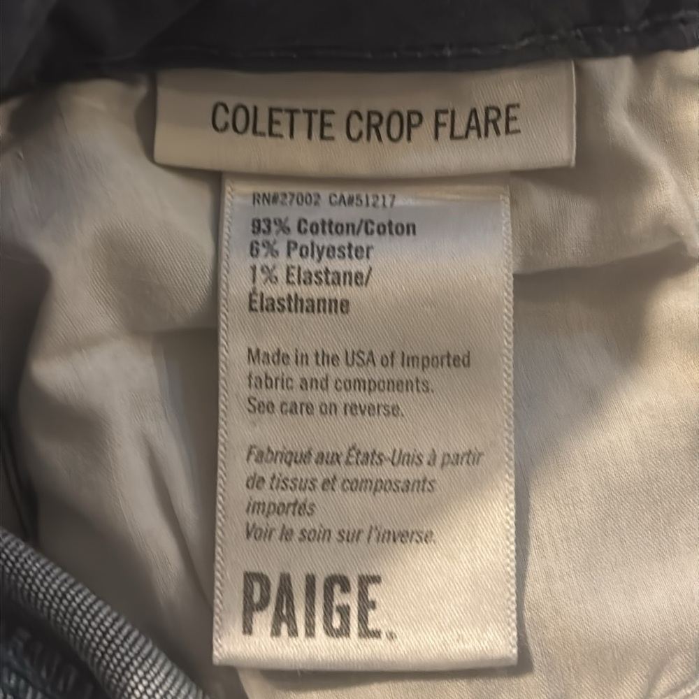 PAIGE Flare Crop Jeans with Frayed Hem 29 - Picture 8 of 8